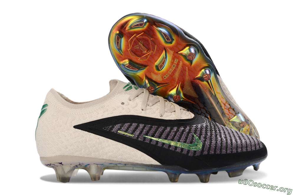 Nike Phantom 6 Low Elite FG Football Boots - Black/Electric Green/Champagne 2