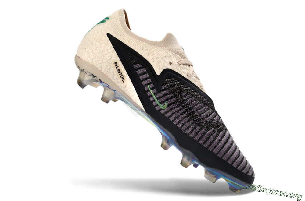 Nike Phantom 6 Low Elite FG Football Boots - Black/Electric Green/Champagne 4
