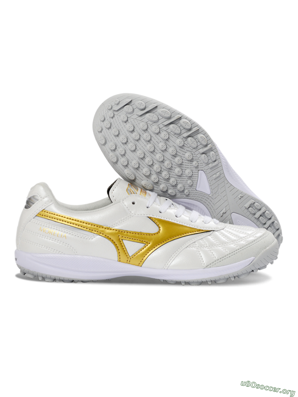 Mizuno Morelia Neo 4 TF Football Shoes - White/Gold/White 2
