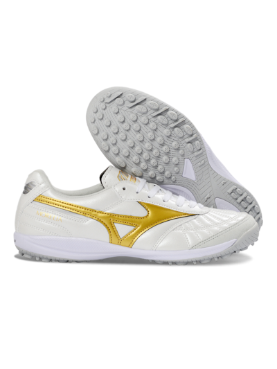 Mizuno Morelia Neo 4 TF Football Shoes - White/Gold/White