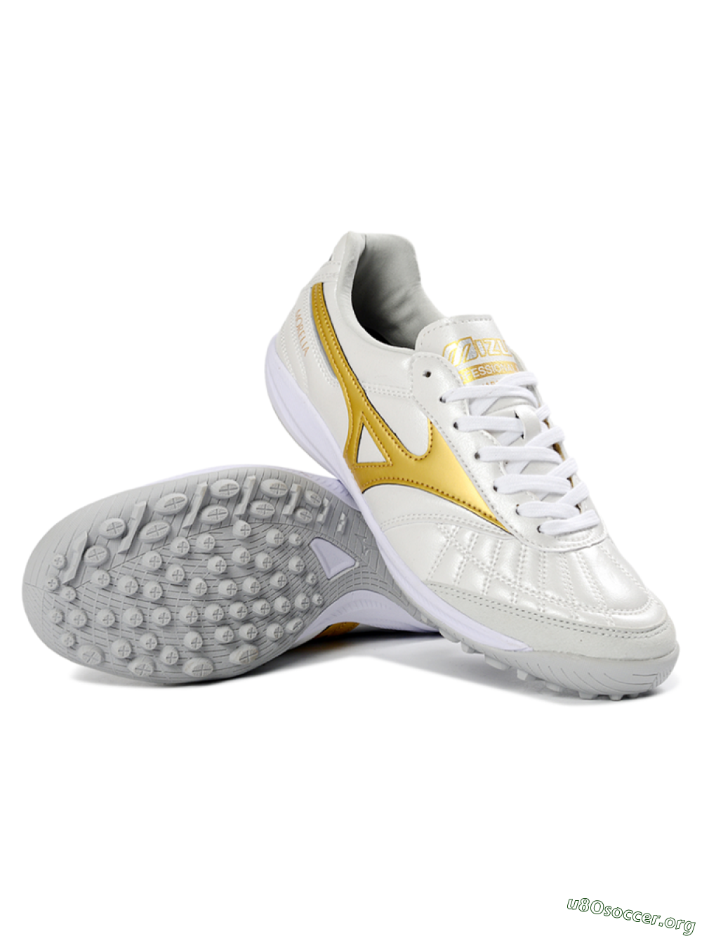 Mizuno Morelia Neo 4 TF Football Shoes - White/Gold/White 0