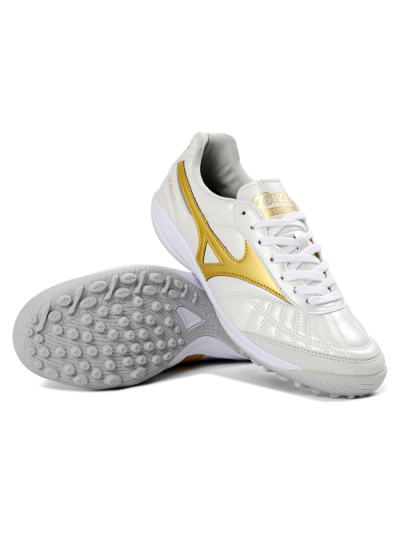 Mizuno Morelia Neo 4 TF Football Shoes - White/Gold/White