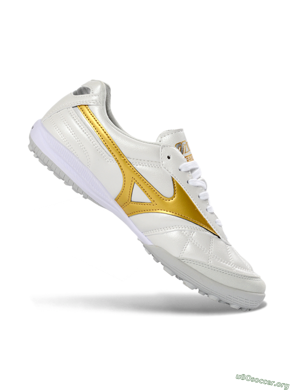 Mizuno Morelia Neo 4 TF Football Shoes - White/Gold/White 4