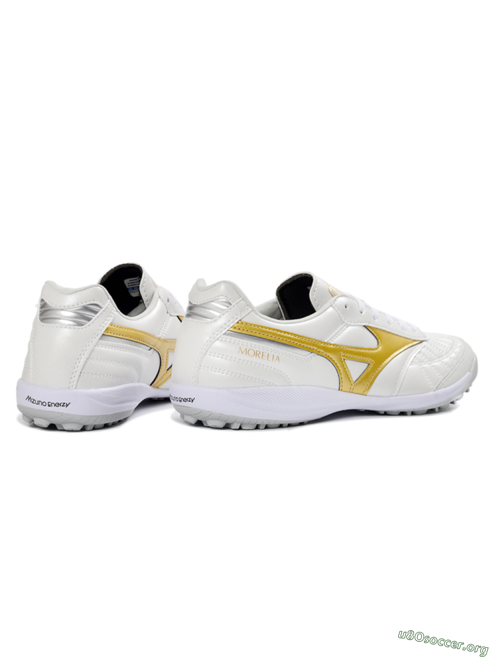Mizuno Morelia Neo 4 TF Football Shoes - White/Gold/White 6