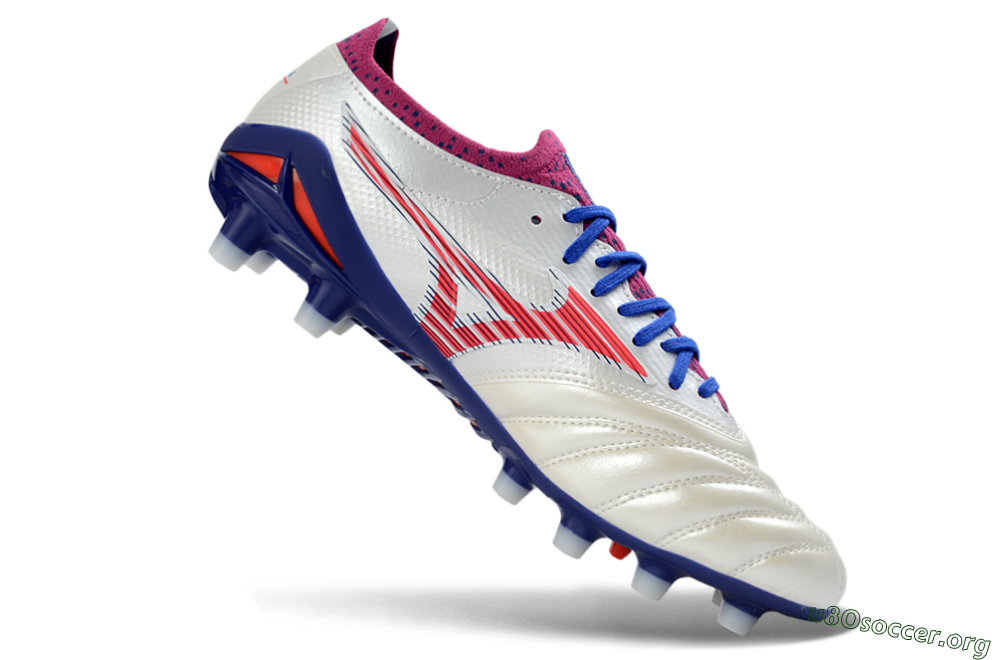 Mizuno Morelia Neo 4 FG Football Boots - White/Cerulean/Crimson 4
