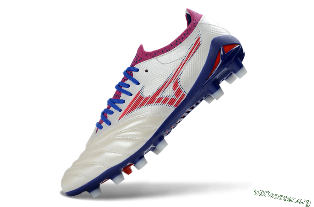 Mizuno Morelia Neo 4 FG Football Boots - White/Cerulean/Crimson 5