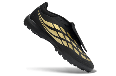 Adidas Predator 26 Elite Fold-Over Tongue TF Football Shoes - Black/Metallic Gold/Charcoal Grey