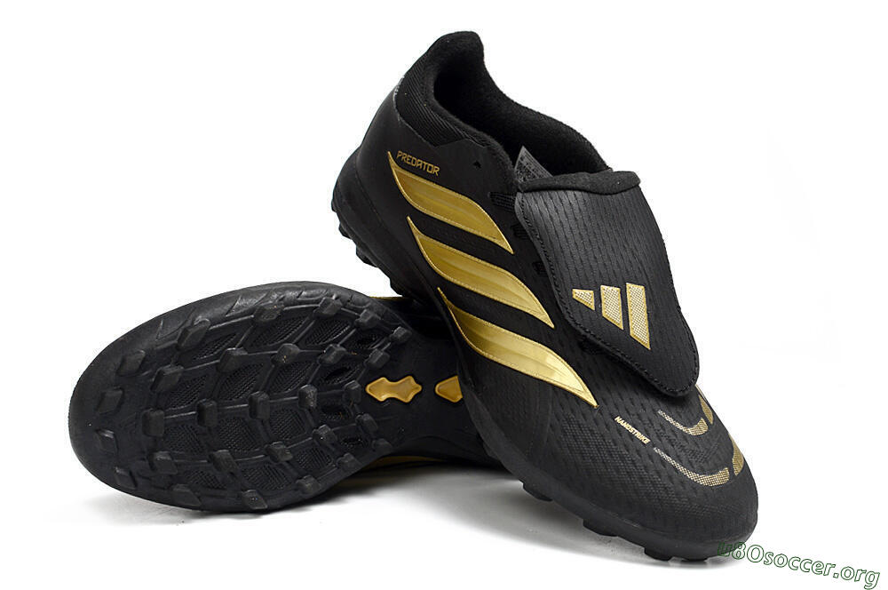 Adidas Predator 26 Elite Fold-Over Tongue TF Football Shoes - Black/Metallic Gold/Charcoal Grey 0