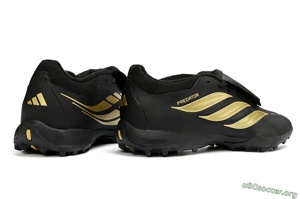 Adidas Predator 26 Elite Fold-Over Tongue TF Football Shoes - Black/Metallic Gold/Charcoal Grey 6