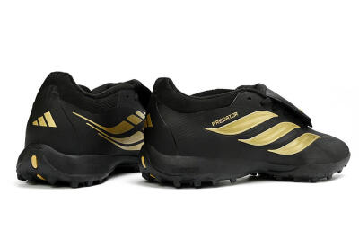 Adidas Predator 26 Elite Fold-Over Tongue TF Football Shoes - Black/Metallic Gold/Charcoal Grey
