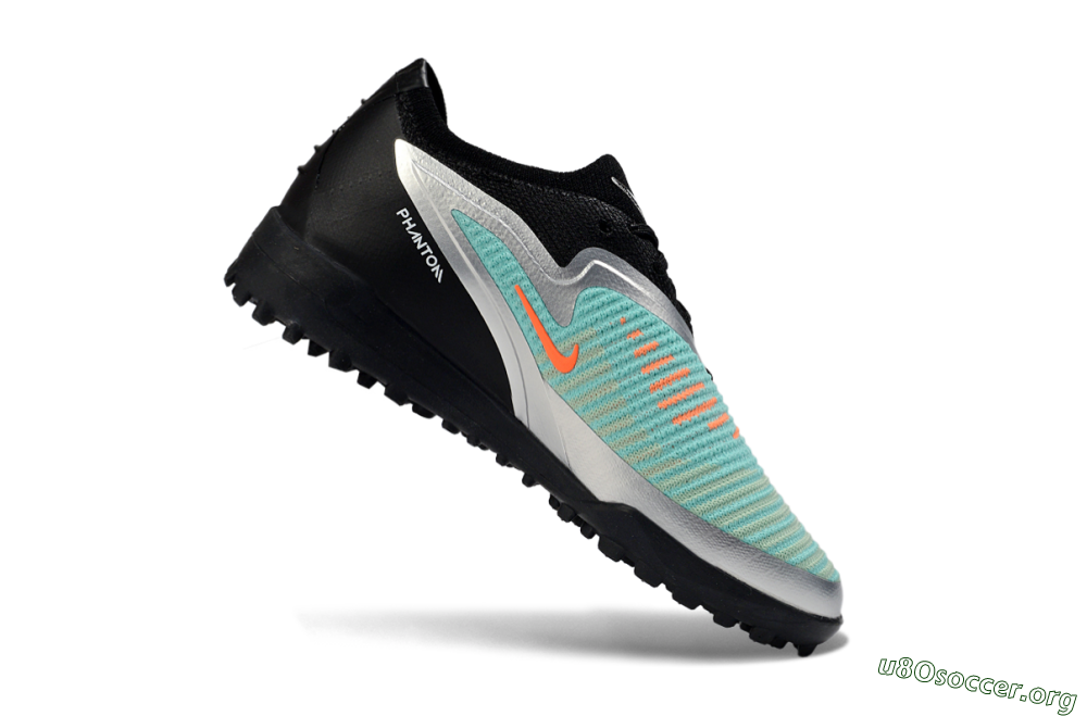 Nike Phantom 6 Elite Low TF Football Shoes - Teal/Metallic Silver/Black 0