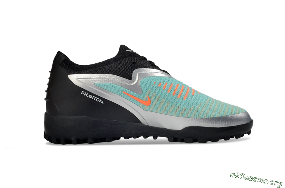Nike Phantom 6 Elite Low TF Football Shoes - Teal/Metallic Silver/Black 5