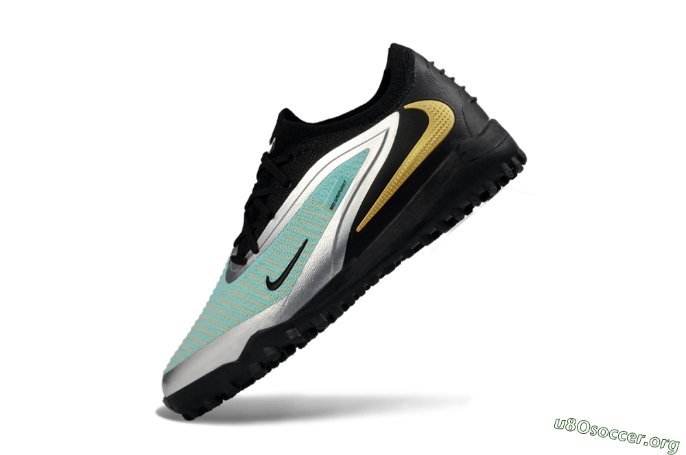 Nike Phantom 6 Elite Low TF Football Shoes - Teal/Metallic Silver/Black 4