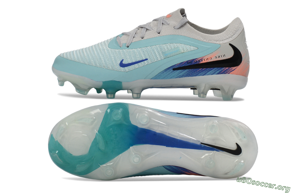 Nike Phantom 6 Elite Low FG Football Boots - Aqua/Soft Coral/Sky Blue 1