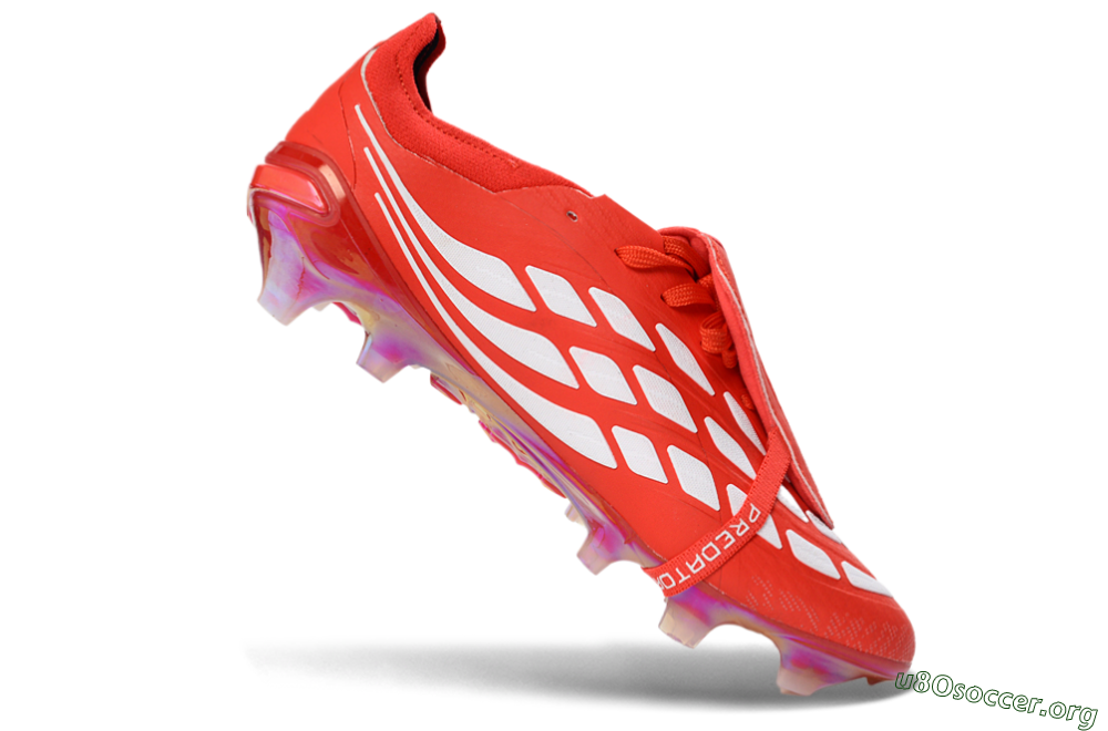 Adidas Predator 26 Elite Fold-Over Tongue FG Football Boots - Red/Fiery Red/Metallic Silver 4