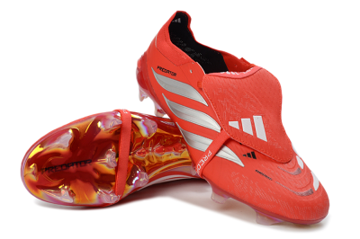 Adidas Predator 26 Elite Fold-Over Tongue FG Football Boots - Red/Fiery Red/Metallic Silver