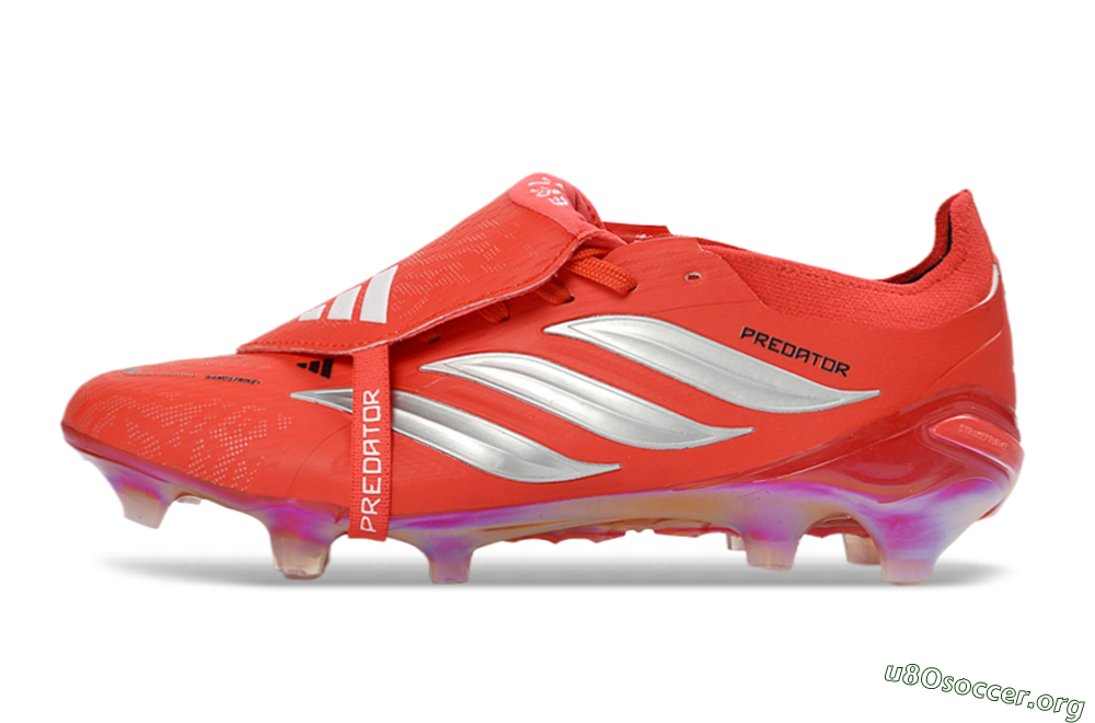Adidas Predator 26 Elite Fold-Over Tongue FG Football Boots - Red/Fiery Red/Metallic Silver 3