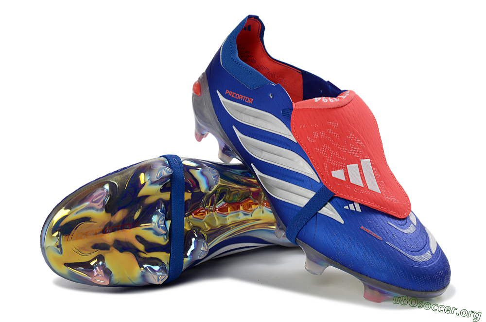 Adidas Predator 26 Elite Fold-Over Tongue FG Football Boots - Blue/Fiery Red/Cool Silver 0