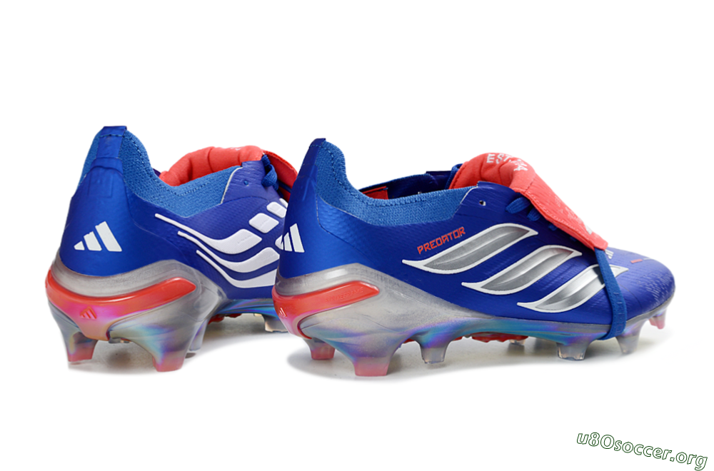 Adidas Predator 26 Elite Fold-Over Tongue FG Football Boots - Blue/Fiery Red/Cool Silver 6