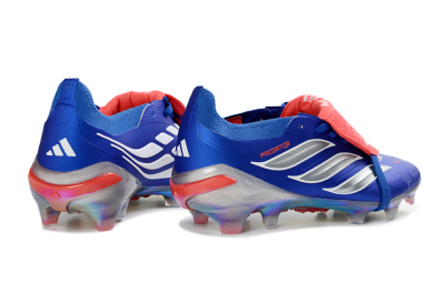Adidas Predator 26 Elite Fold-Over Tongue FG Football Boots - Blue/Fiery Red/Cool Silver