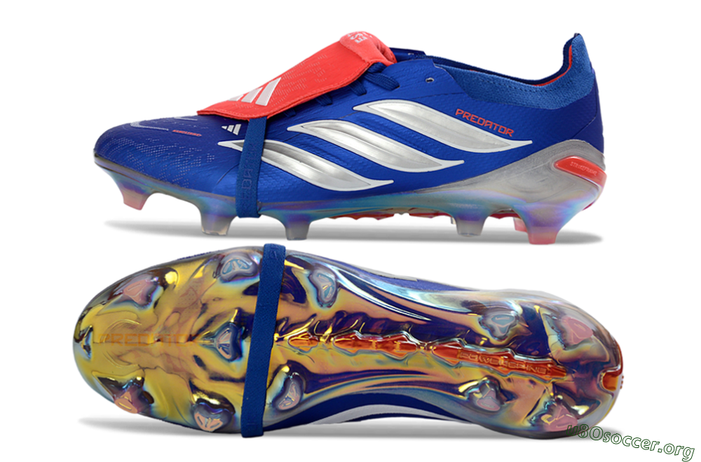 Adidas Predator 26 Elite Fold-Over Tongue FG Football Boots - Blue/Fiery Red/Cool Silver 1
