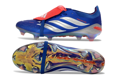 Adidas Predator 26 Elite Fold-Over Tongue FG Football Boots - Blue/Fiery Red/Cool Silver
