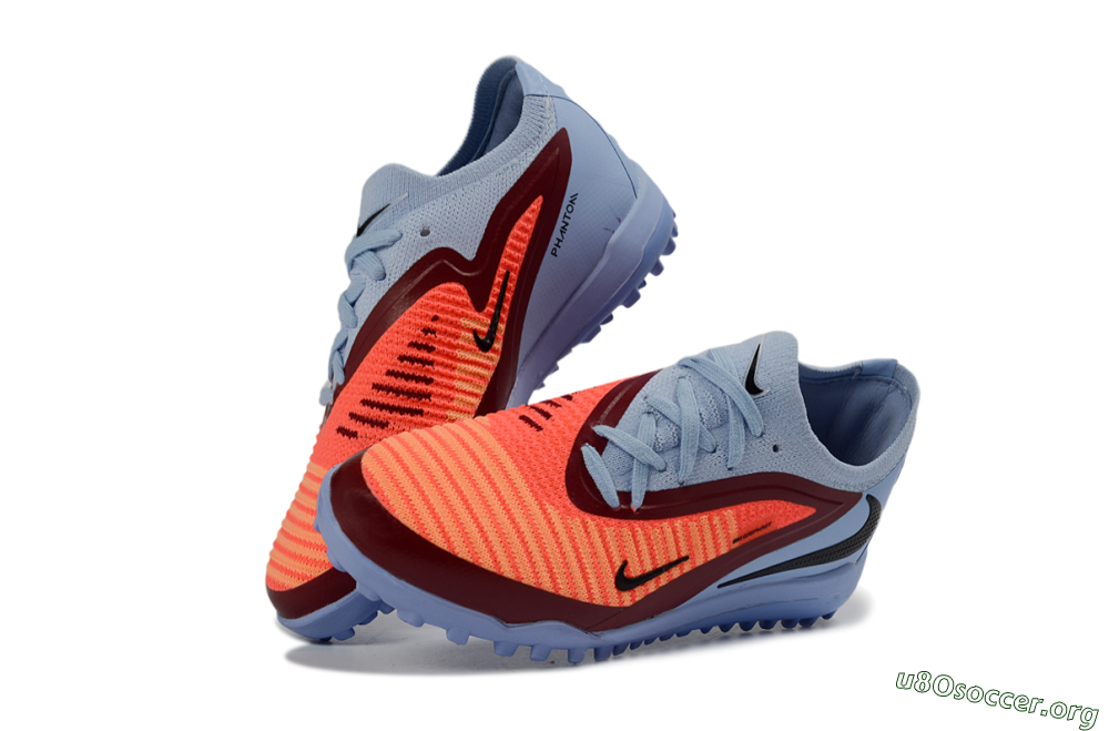 Nike Phantom 6 Elite Low TF Football Shoes - Blue/Coral Red/Steel Blue 3