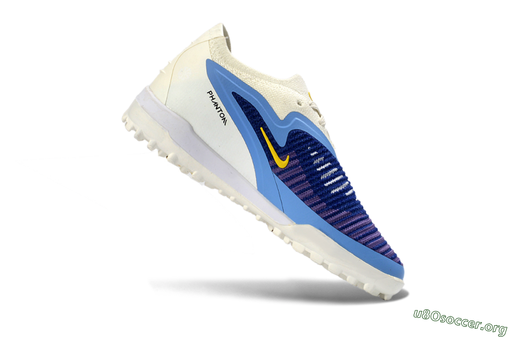 Nike Phantom 6 Elite Low TF Football Shoes - Blue/Bright Yellow/Cream White 0