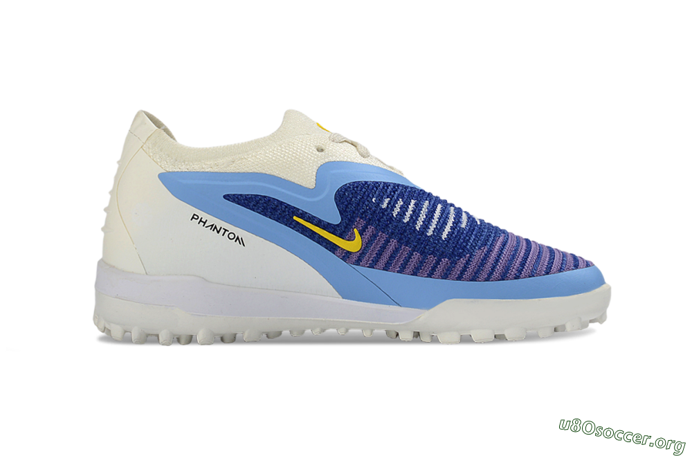 Nike Phantom 6 Elite Low TF Football Shoes - Blue/Bright Yellow/Cream White 6