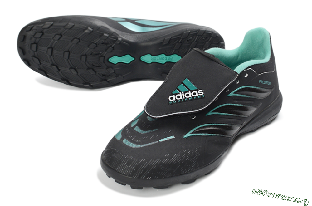 Adidas Predator 26 Elite Fold-Over Tongue TF Football Shoes - Black/Aqua Blue/Charcoal Grey 0