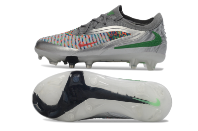 Nike Phantom 6 Elite Low FG Football Boots - Silver/Electric Green/Colorful Pattern