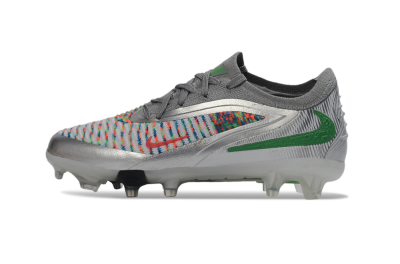 Nike Phantom 6 Elite Low FG Football Boots - Silver/Electric Green/Colorful Pattern