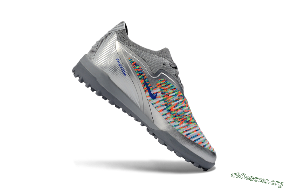 Nike Phantom 6 Elite Low TF Football Shoes - Gray/Electric Green/Flash Red 0