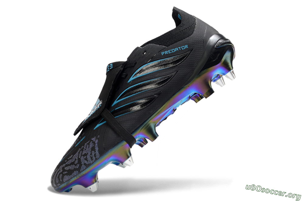 Adidas Predator 26 Elite Fold-Over Tongue SG Football Boots - Black/Iridescent Blue/Metallic Green 5