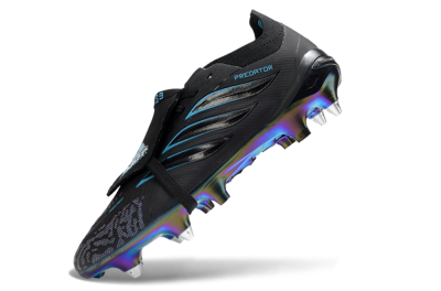 Adidas Predator 26 Elite Fold-Over Tongue SG Football Boots - Black/Iridescent Blue/Metallic Green