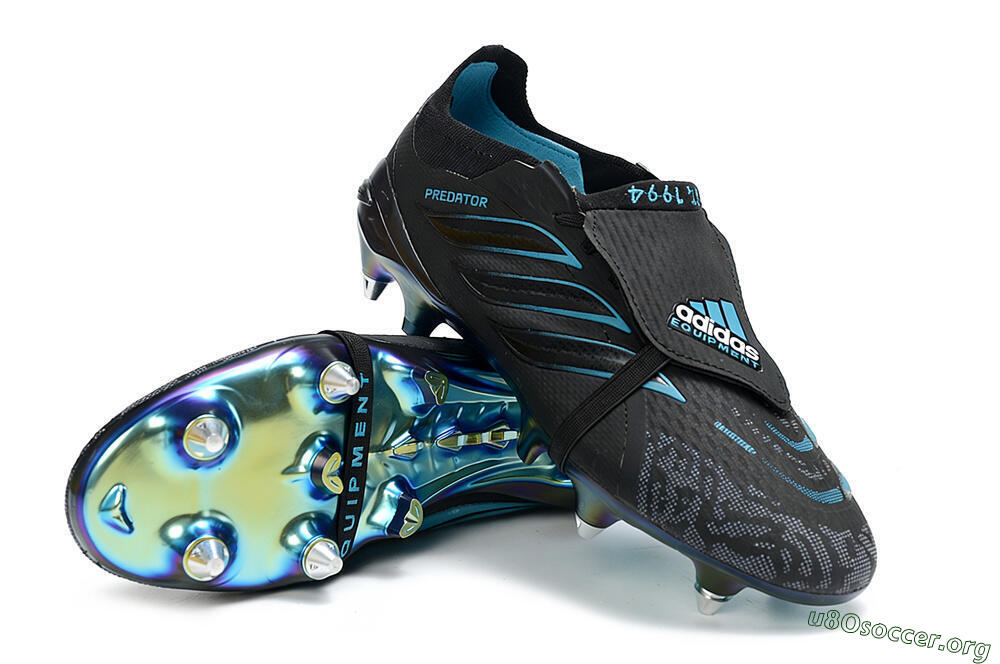 Adidas Predator 26 Elite Fold-Over Tongue SG Football Boots - Black/Iridescent Blue/Metallic Green 0