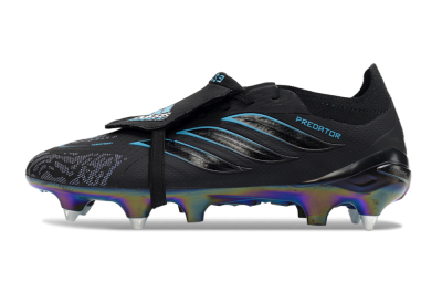 Adidas Predator 26 Elite Fold-Over Tongue SG Football Boots - Black/Iridescent Blue/Metallic Green
