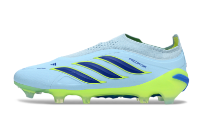 Adidas Predator 26 Elite Laceless FG Football Boots - Blue/Neon Green/Deep Blue