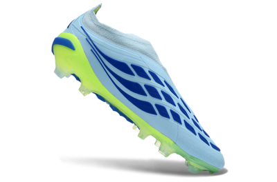 Adidas Predator 26 Elite Laceless FG Football Boots - Blue/Neon Green/Deep Blue