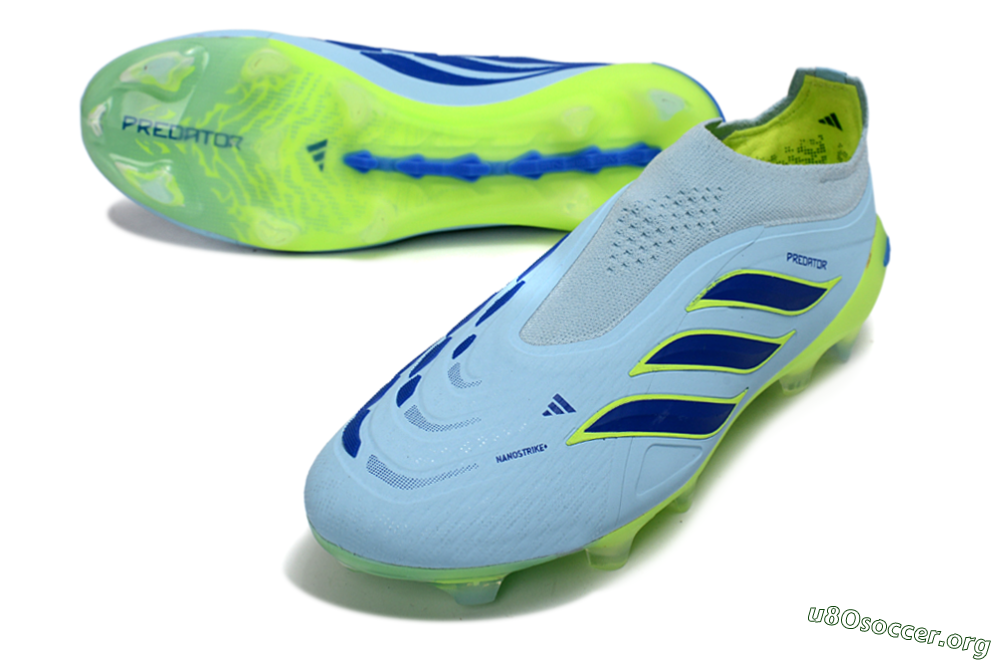 Adidas Predator 26 Elite Laceless FG Football Boots - Blue/Neon Green/Deep Blue 0