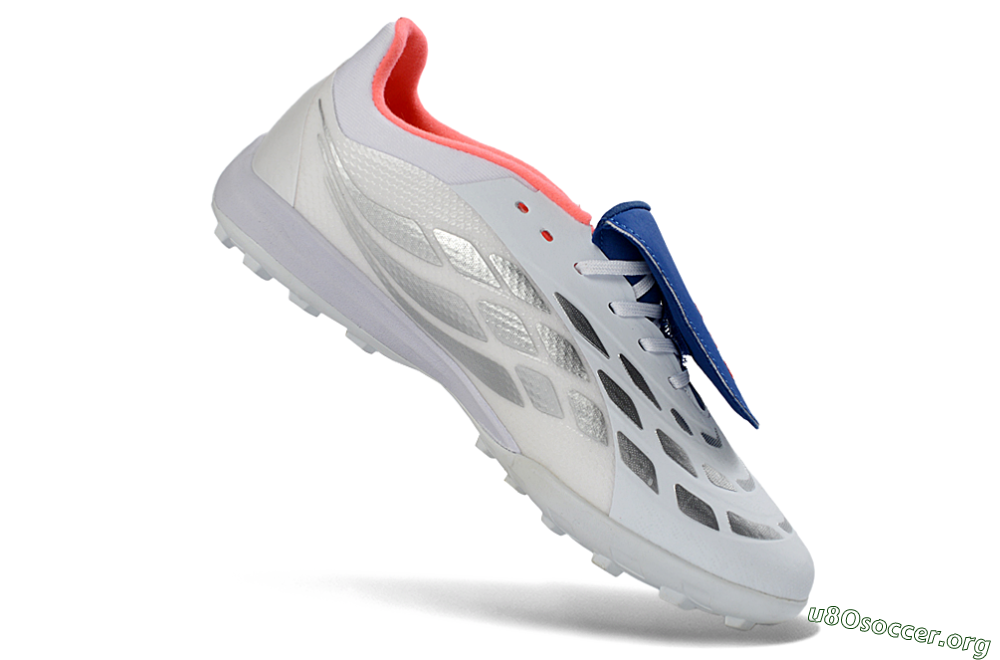 Adidas Predator 26 Elite Fold-Over Tongue TF Football Shoes - White/Electric Blue/Fiery Red 5