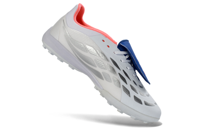 Adidas Predator 26 Elite Fold-Over Tongue TF Football Shoes - White/Electric Blue/Fiery Red