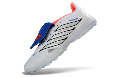 Adidas Predator 26 Elite Fold-Over Tongue TF Football Shoes - White/Electric Blue/Fiery Red