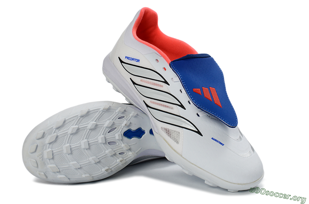 Adidas Predator 26 Elite Fold-Over Tongue TF Football Shoes - White/Electric Blue/Fiery Red 4