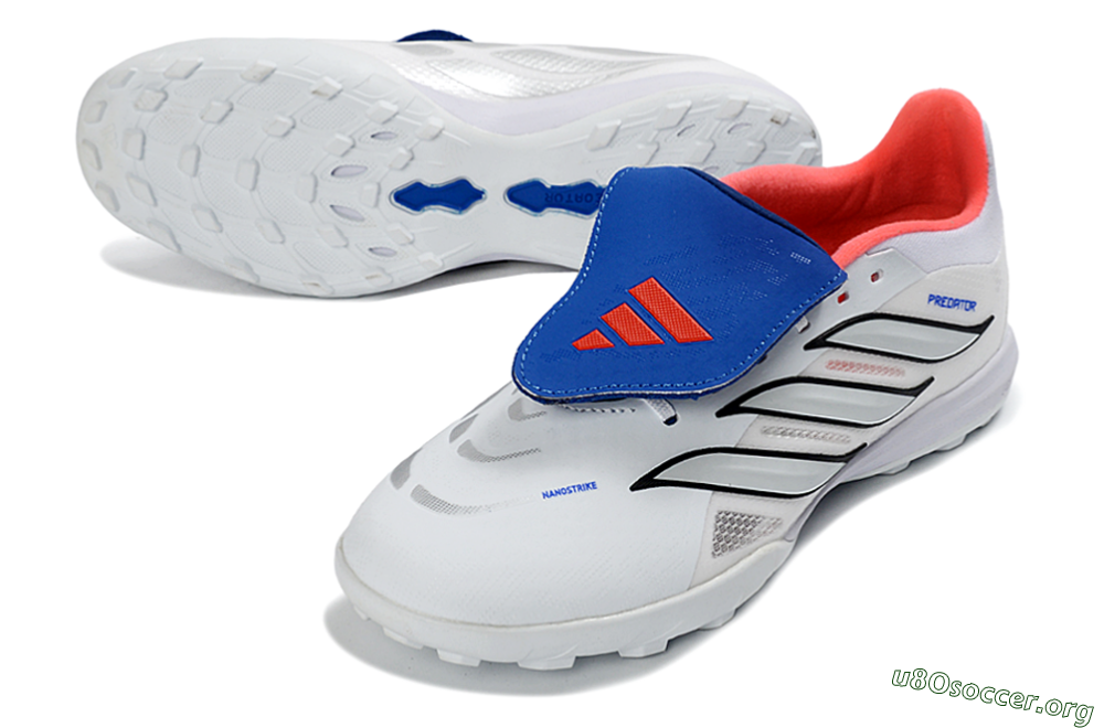 Adidas Predator 26 Elite Fold-Over Tongue TF Football Shoes - White/Electric Blue/Fiery Red 0