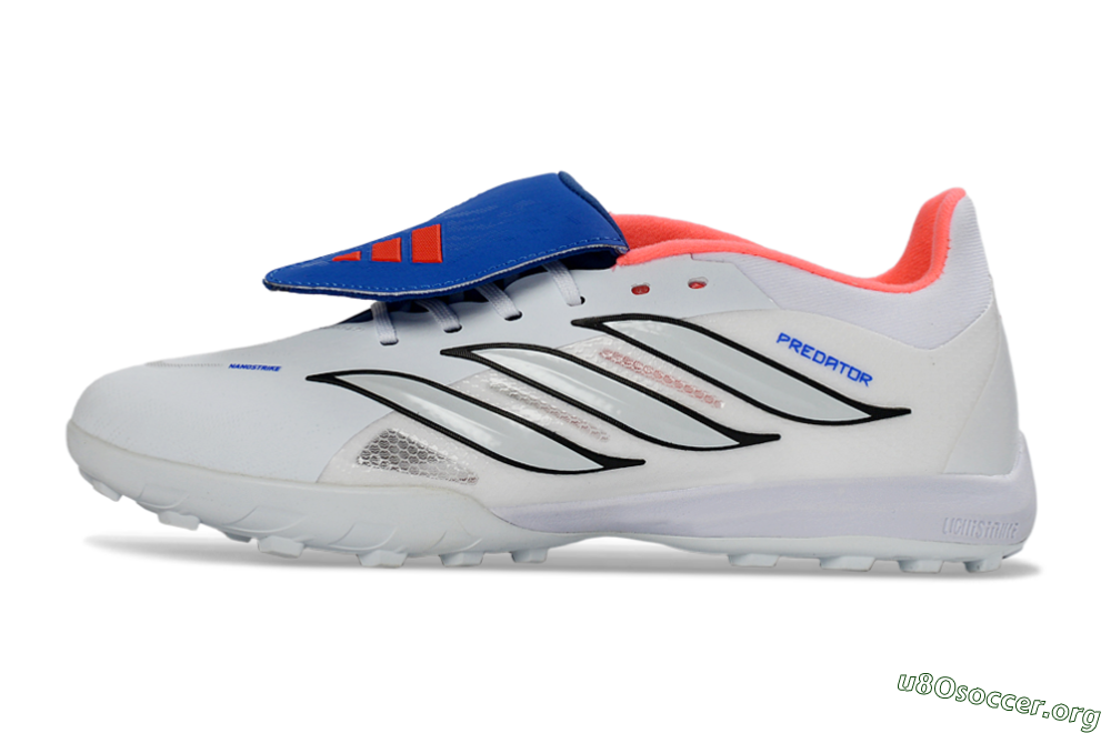 Adidas Predator 26 Elite Fold-Over Tongue TF Football Shoes - White/Electric Blue/Fiery Red 3