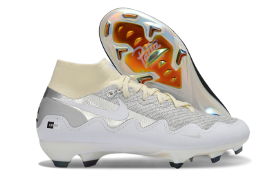 Nike Air Zoom Mercurial Superfly 10 Elite FG Football Boots - White/Metallic Silver/Champagne