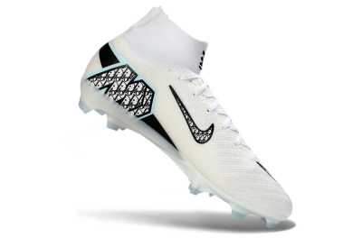 Nike Air Zoom Mercurial Superfly 10 Elite FG Football Boots - White/Black/Light Blue