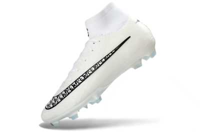 Nike Air Zoom Mercurial Superfly 10 Elite FG Football Boots - White/Black/Light Blue