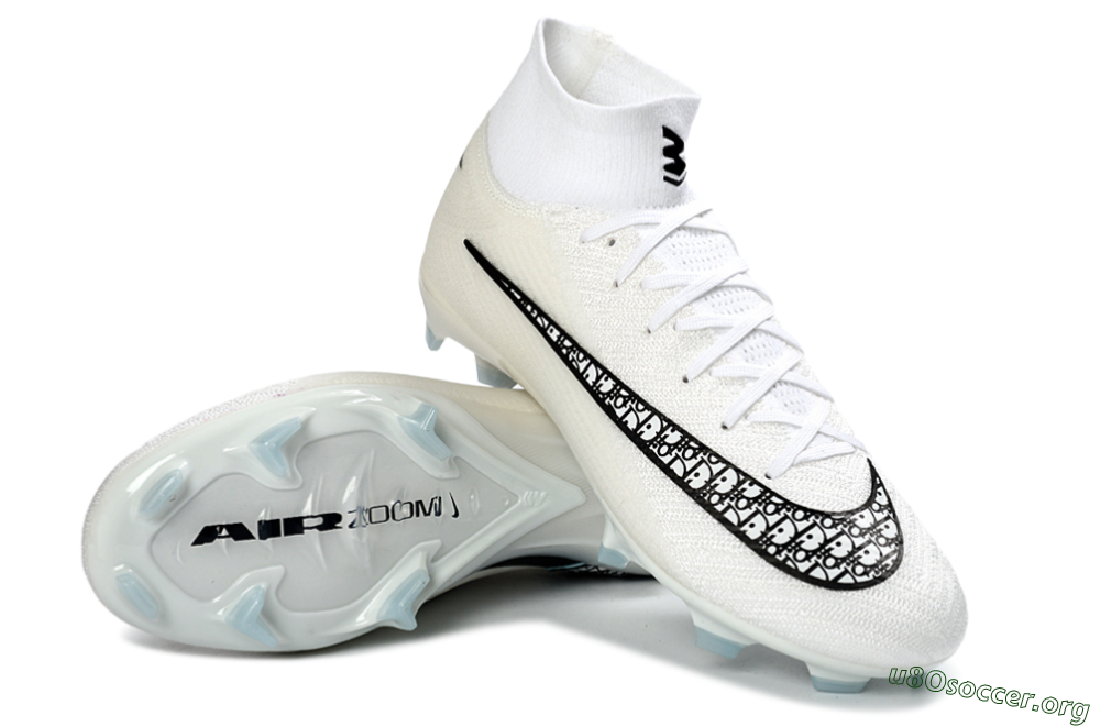 Nike Air Zoom Mercurial Superfly 10 Elite FG Football Boots - White/Black/Light Blue 4